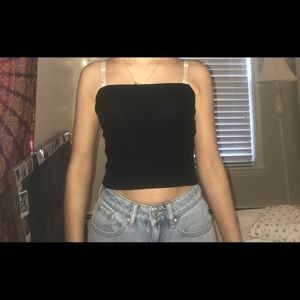 black ribbed brandy tube top